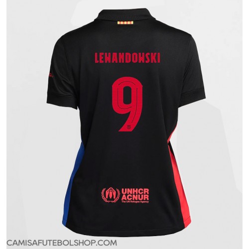 Camisa de time de futebol Barcelona Robert Lewandowski #9 Replicas 2º Equipamento Feminina 2024-25 Manga Curta